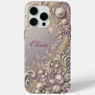 Moderne elegante mooie gouden parels Valentijnsdag iPhone 15 Pro Max Hoesje