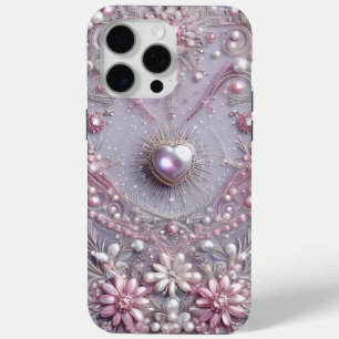 Moderne elegante mooie paarse parels Valentijnsdag iPhone 15 Pro Max Hoesje