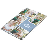 Moderne elegante multi-fotofamilie, stijlvol blauw iPad air cover (Zijkant)