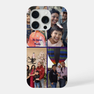 Moderne elegante multifoto familie stijlvol  iPhone 15 pro hoesje