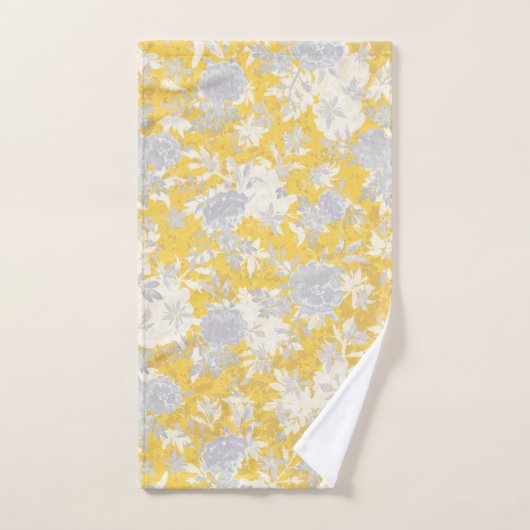 Moderne Elégante Mustard Jaune Marigold Fleurs (Serviette à main)