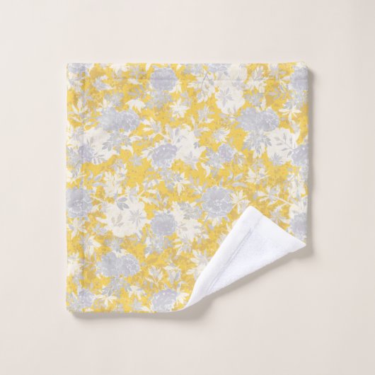 Moderne Elégante Mustard Jaune Marigold Fleurs (Gant de toilette)