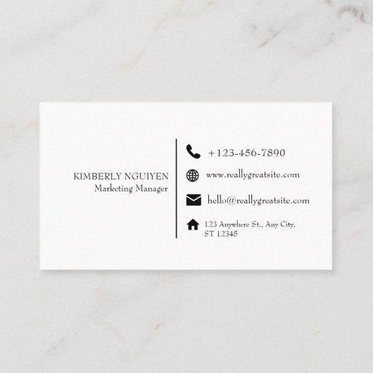 Moderne Elegante Naam Initialen Monogram Visitekaartje (Achterkant)