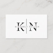 Moderne Elegante Naam Initialen Monogram Visitekaartje (Voorkant)