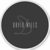 Moderne Elegante Naam & Monogram | Transparant Sticker (Voorkant)