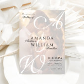 Moderne Elegante Namen Script Foto Bruiloft Kaart