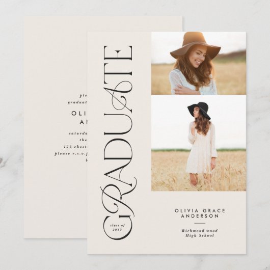 Moderne elegante natuurlijke typografie multi foto (Voorkant / Achterkant)