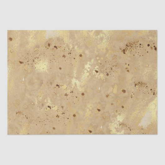 Moderne Elegante Nep Gouden Waterverf Marmeren Pat Tissuepapier (Voorkant)