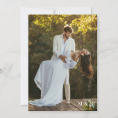 moderne elegante paar foto bruiloft uitnodiging (Achterkant)