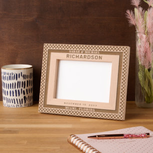 Moderne Elegante Paar Trouwen Gepersonaliseerde Ge Gegraveerde Lijstjes