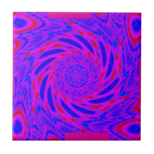 Moderne elegante paars-blauw-roze roze roze vormge tegeltje (Voorkant)