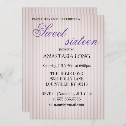 Moderne, elegante Paars sparen de datum Save The Date (Voorkant / Achterkant)