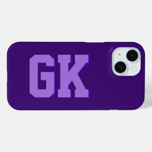 Moderne Elegante Paarse Monogram Initiaal Case-Mate iPhone Case (Achterkant (horizontaal))