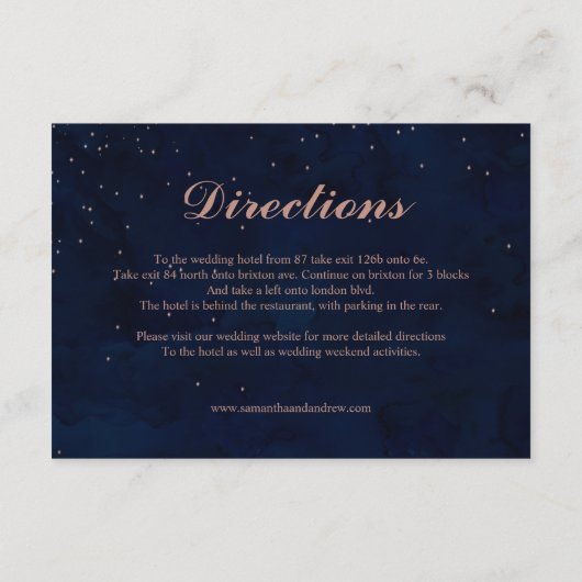 Moderne elegante paarse waterverf trouwrichting informatiekaartje (Achterkant)