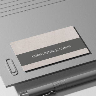 Moderne Elegante Papier Grijze Streep Consultant Visitekaartje