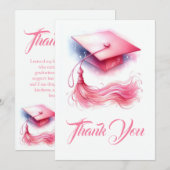 Moderne Elegante Pastel Graduation Cap Bedankkaart (Voorkant / Achterkant)