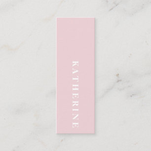 Moderne elegante pastel roze minimalistische foto mini visitekaartje