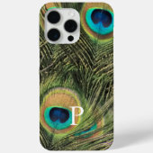 Moderne Elegante Peacock Feather Monogram Telefoon Case-Mate iPhone Case (Achterkant)