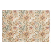 Moderne Elegante Perzik Bloemen Kussensloop (Achterkant)