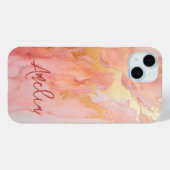 Moderne Elegante Perzik Goud Marmer Gepersonalisee Case-Mate iPhone Case (Achterkant (horizontaal))