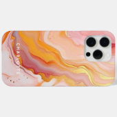 Moderne Elegante Perzik Goud Marmer Gepersonalisee Case-Mate iPhone Case (Achterkant (horizontaal))