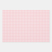Moderne Elegante Perzik Roze Gingham Check Patroon Inpakpapier Vel (Voorkant)