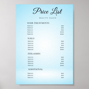 Moderne Elegante Prijslijst Schoonheidssalon Poster