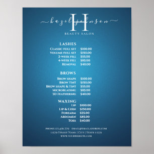 Moderne Elegante Prijslijst Schoonheidssalon Poster