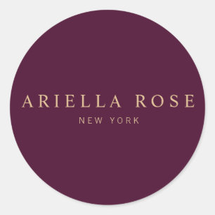 Moderne, elegante professionele Bourgogne-kleur Ronde Sticker