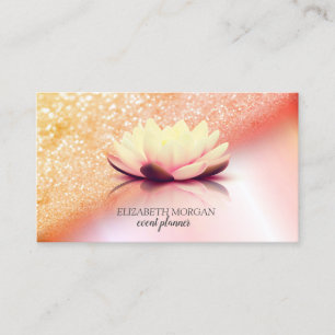 Moderne Elegante Professionele Glitter Bokeh Lotus Visitekaartje