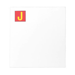 Moderne Elegante Professionele Monogram Rood Geel Notitieblok