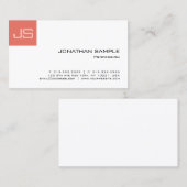 Moderne Elegante Professionele Monogram Sjabloon Visitekaartje (Voorkant / Achterkant)