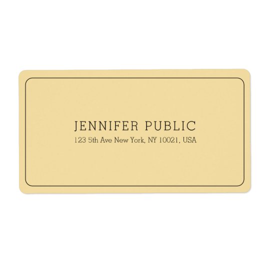 Moderne Elegante Professionele Sjabloon Goud Verze Etiket (Voorkant)