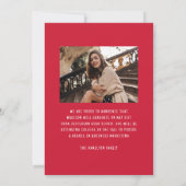 Moderne Elegante Rode Boog 2 Foto Afstuderen Aankondiging (Achterkant)