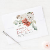 Moderne Elegante Rode Winter Kerst Bruids douche Vierkante Sticker (Envelop)
