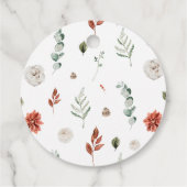 Moderne Elegante Rode Winter Kerst Bruiloft Borrel Bedankjes Labels (Achterkant)