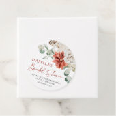 Moderne Elegante Rode Winter Kerst Bruiloft Borrel Bedankjes Labels (In situ)