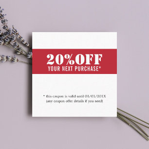 Moderne Elegante Rode Witte Schoonheid Coupon