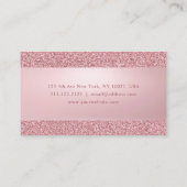 Moderne, elegante Roos Gold Glitter Handgeschreven Visitekaartje (Achterkant)