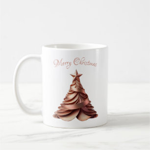 Moderne Elegante Roos Gouden Kerstboom Koffiemok