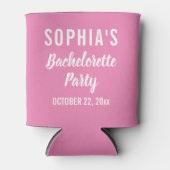 Moderne Elegante Roze Bruidsfeest Favor Blikjeskoeler (Voorkant)