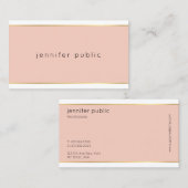 Moderne elegante roze en goudprofessionele  visitekaartje (Voorkant / Achterkant)