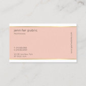 Moderne elegante roze en goudprofessionele  visitekaartje (Achterkant)