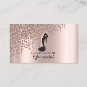 Moderne Elegante Roze Gouden Diamanten, Zwarte Hog Visitekaartje