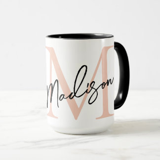 Moderne Elegante Roze Gouden Gepersonaliseerde Mon Mok