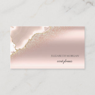 Moderne Elegante Roze Gouden Glitter Marmer Visitekaartje