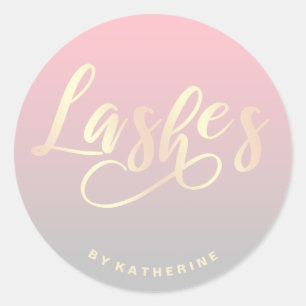Moderne elegante roze grijs & goudzweetverlenging ronde sticker