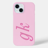 Moderne Elegante Roze Monogram Initiaal Case-Mate iPhone Case (Achterkant)