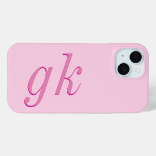 Moderne Elegante Roze Monogram Initiaal