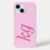 Moderne Elegante Roze Monogram Initiaal Case-Mate iPhone Case (Achterkant)